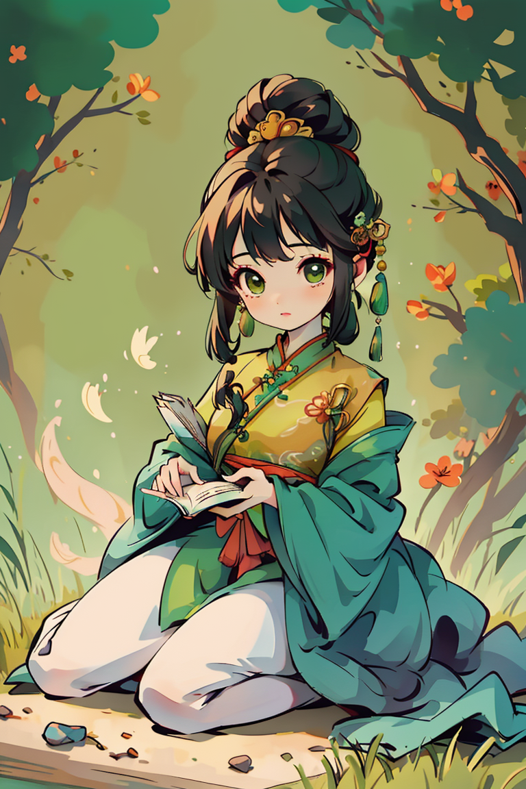 381015-2303180396-(masterpiece),(best quality), 1girl,chibi, full body,in style of blindbox, ((green Cheongsam)), sitting in a traditional Chinese.png